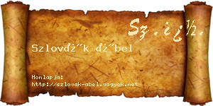 Szlovák Ábel névjegykártya